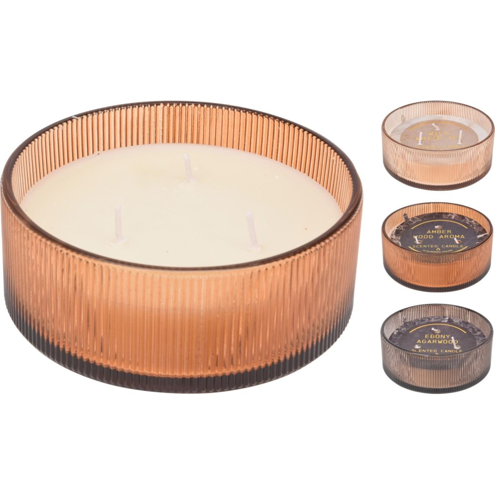 CANDELA IN VETRO 13CM 3COLORI